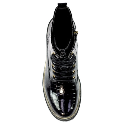 Black - Lifestyle - Lunar Womens-Ladies Regan Croc Ankle Boots