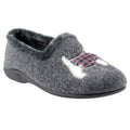 Grey - Front - Lazy Dogz Womens-Ladies Monique Scottish Terrier Slippers