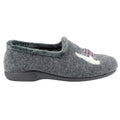 Grey - Side - Lazy Dogz Womens-Ladies Monique Scottish Terrier Slippers