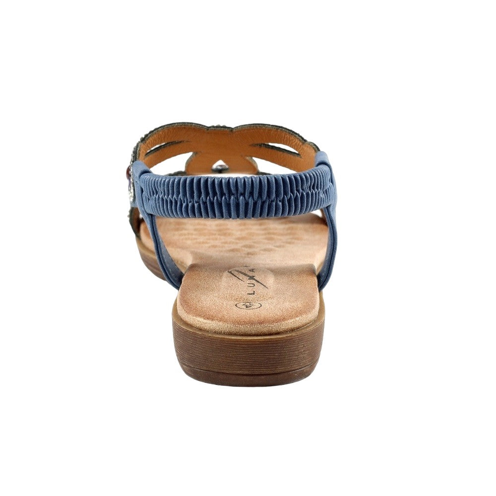 Blue - Back - Lunar Womens-Ladies Arraso Sandals