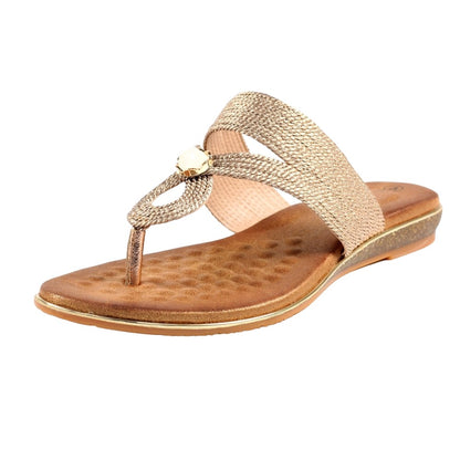 Rose Gold - Front - Lunar Womens-Ladies Ezra Sandals