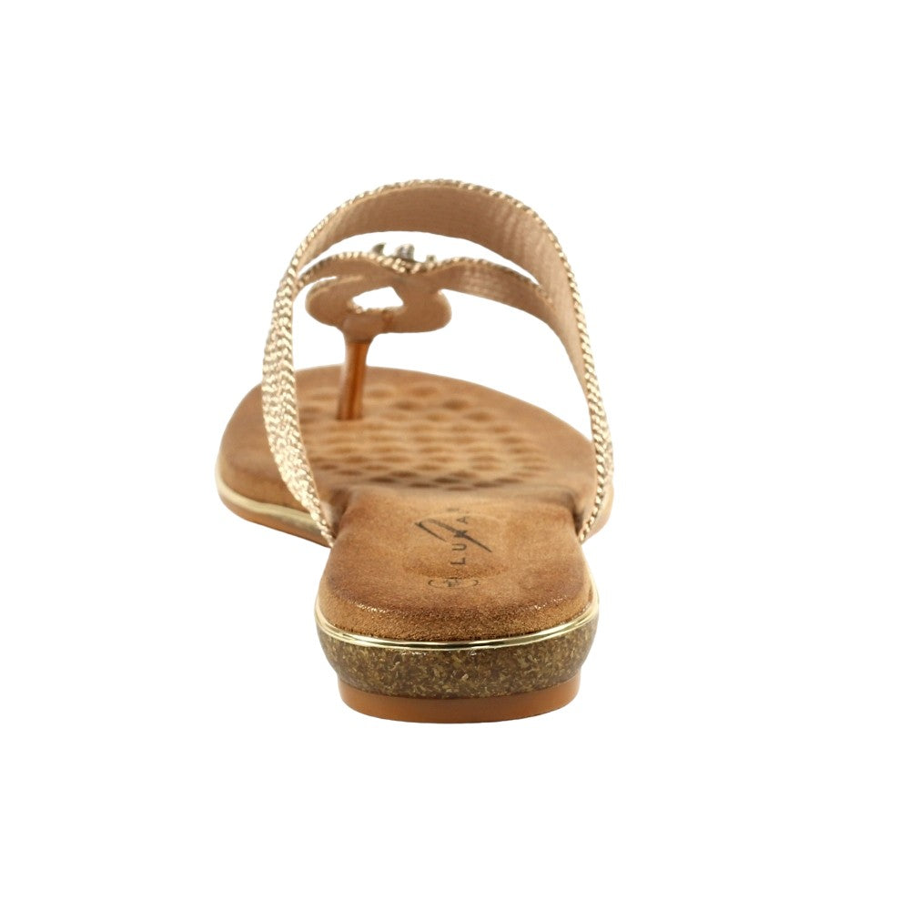 Rose Gold - Back - Lunar Womens-Ladies Ezra Sandals