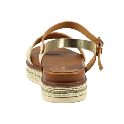 Gold - Back - Lunar Womens-Ladies Frazer Sandals