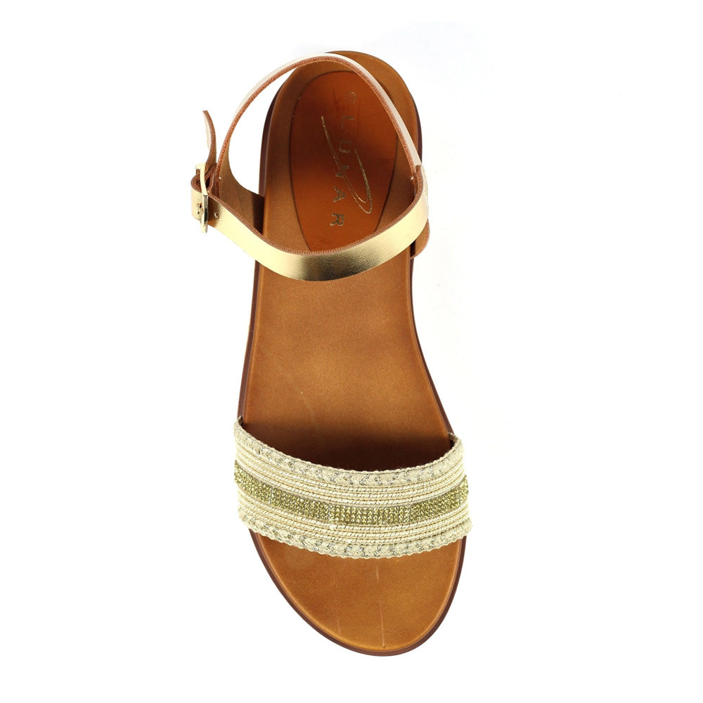 Gold - Lifestyle - Lunar Womens-Ladies Frazer Sandals