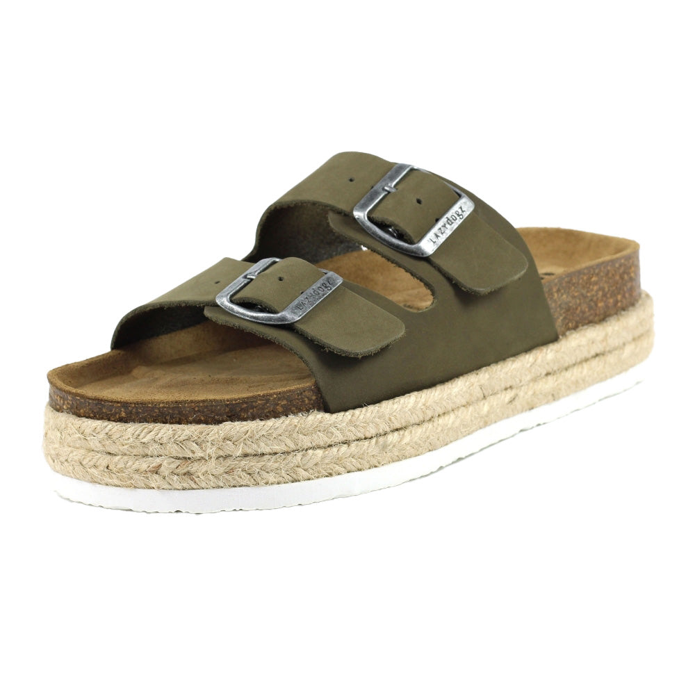 Khaki - Pack Shot - Lunar Womens-Ladies Dogz Gaze Sandals