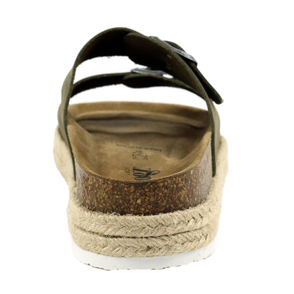 Khaki - Back - Lunar Womens-Ladies Dogz Gaze Sandals