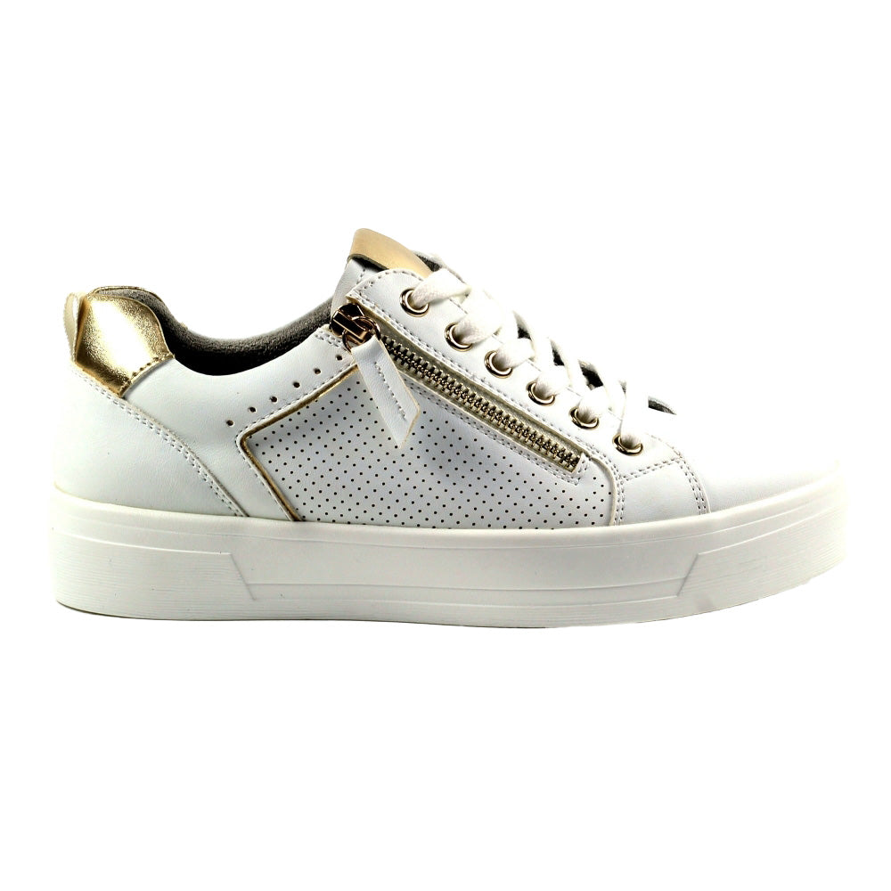White - Side - Lunar Womens-Ladies Nia Trainers