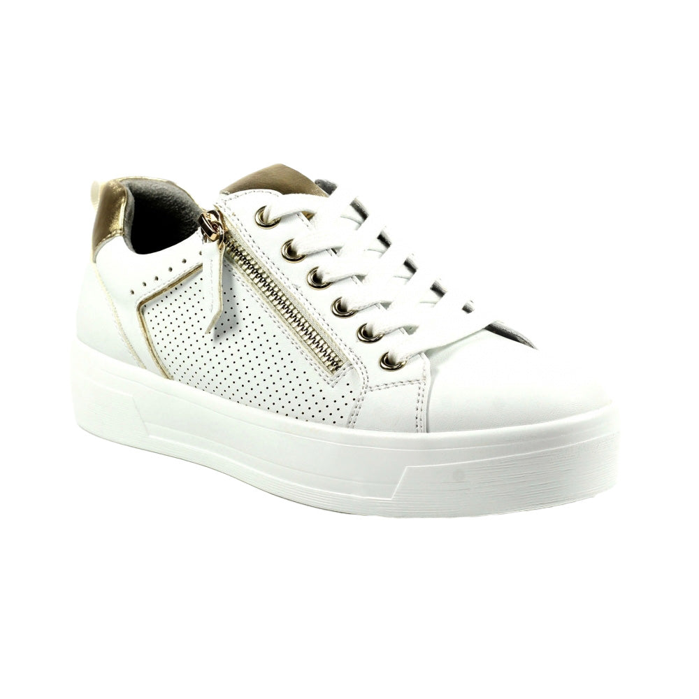 White - Front - Lunar Womens-Ladies Nia Trainers