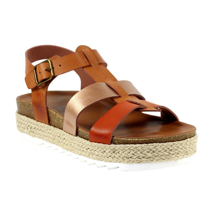 Tan - Front - Lunar Womens-Ladies Rage II Sandals