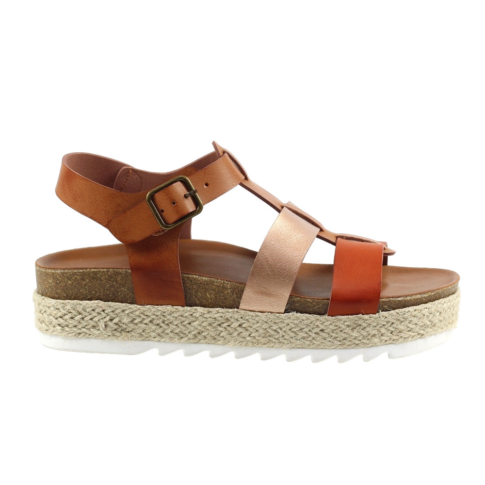 Tan - Side - Lunar Womens-Ladies Rage II Sandals