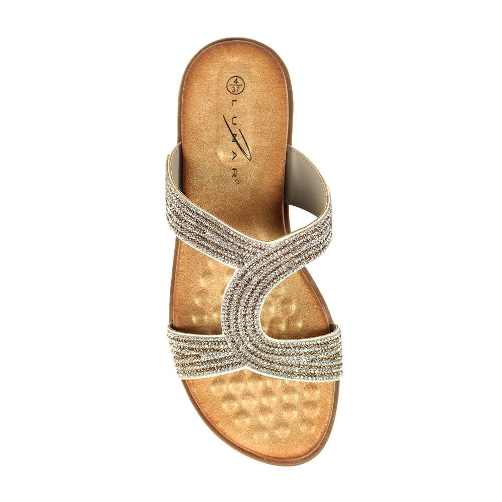 Gold - Lifestyle - Lunar Womens-Ladies Chavez II Sandals