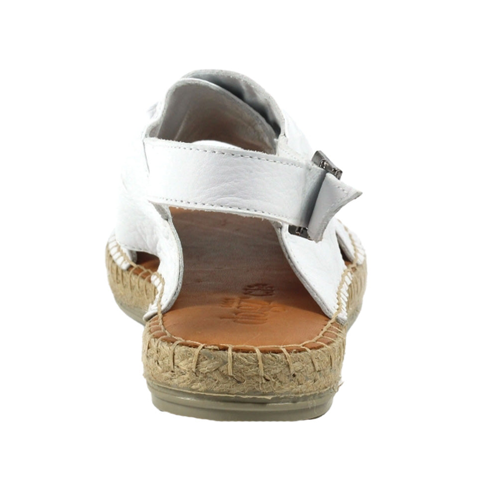 White - Back - Lazy Dogz Womens-Ladies Mercy Leather Sandals