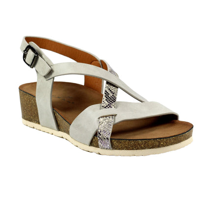 Grey - Front - Lunar Womens-Ladies Liberty Sandals