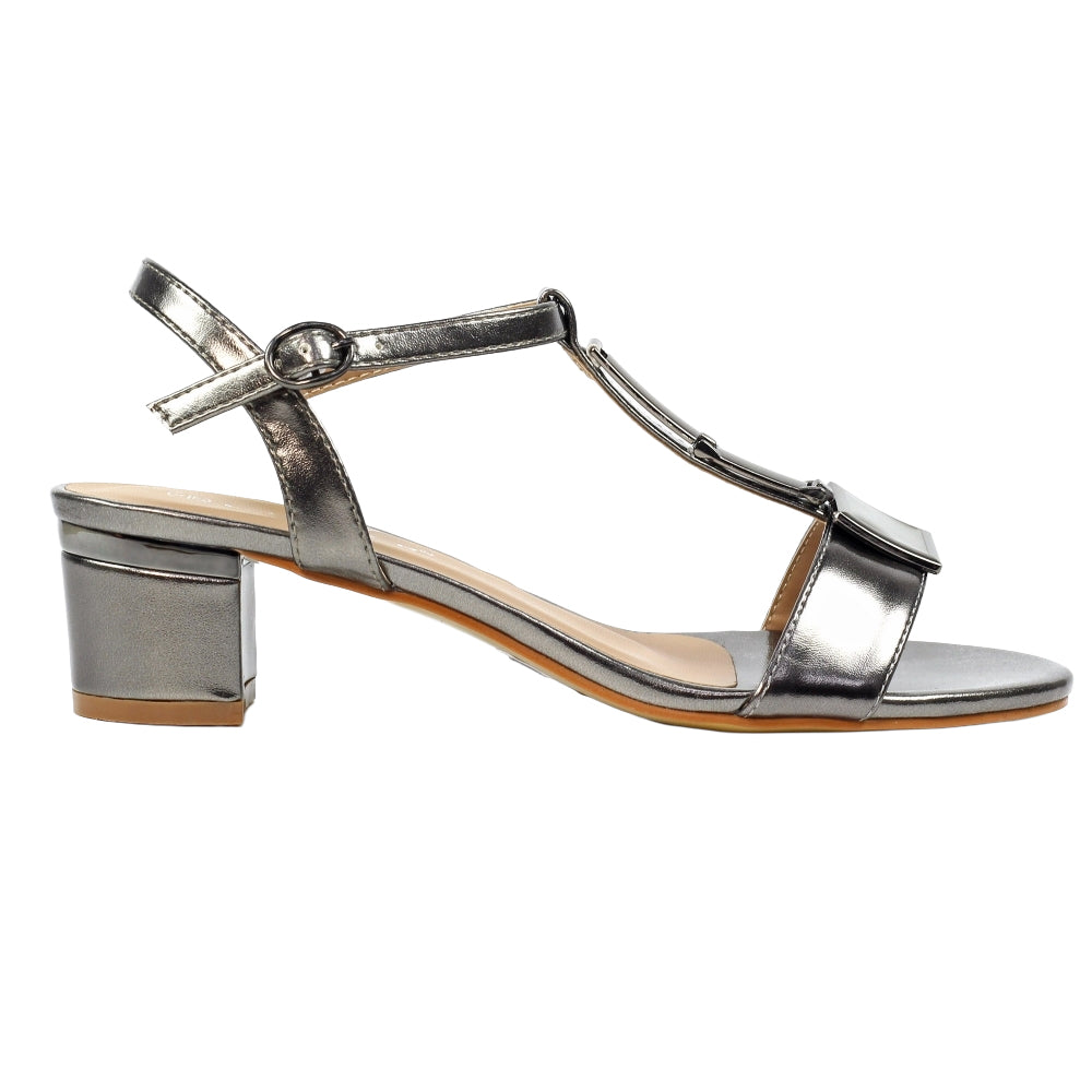 Pewter - Side - Lunar Womens-Ladies Blaze Sandals