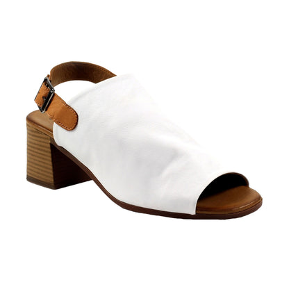White - Front - Lazy Dogz Womens-Ladies Jenkins Leather Sandals