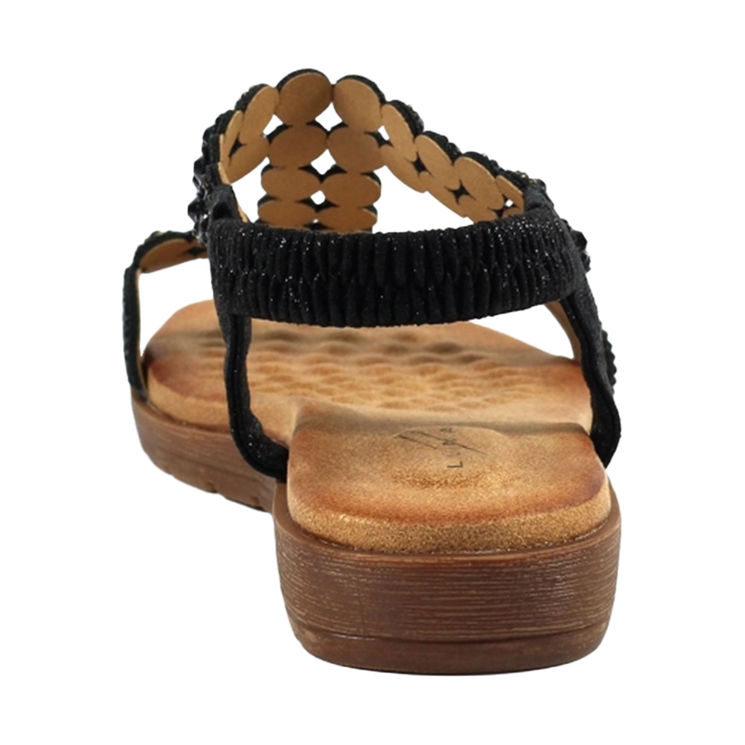 Black - Back - Lunar Womens-Ladies Ashfield Sandals