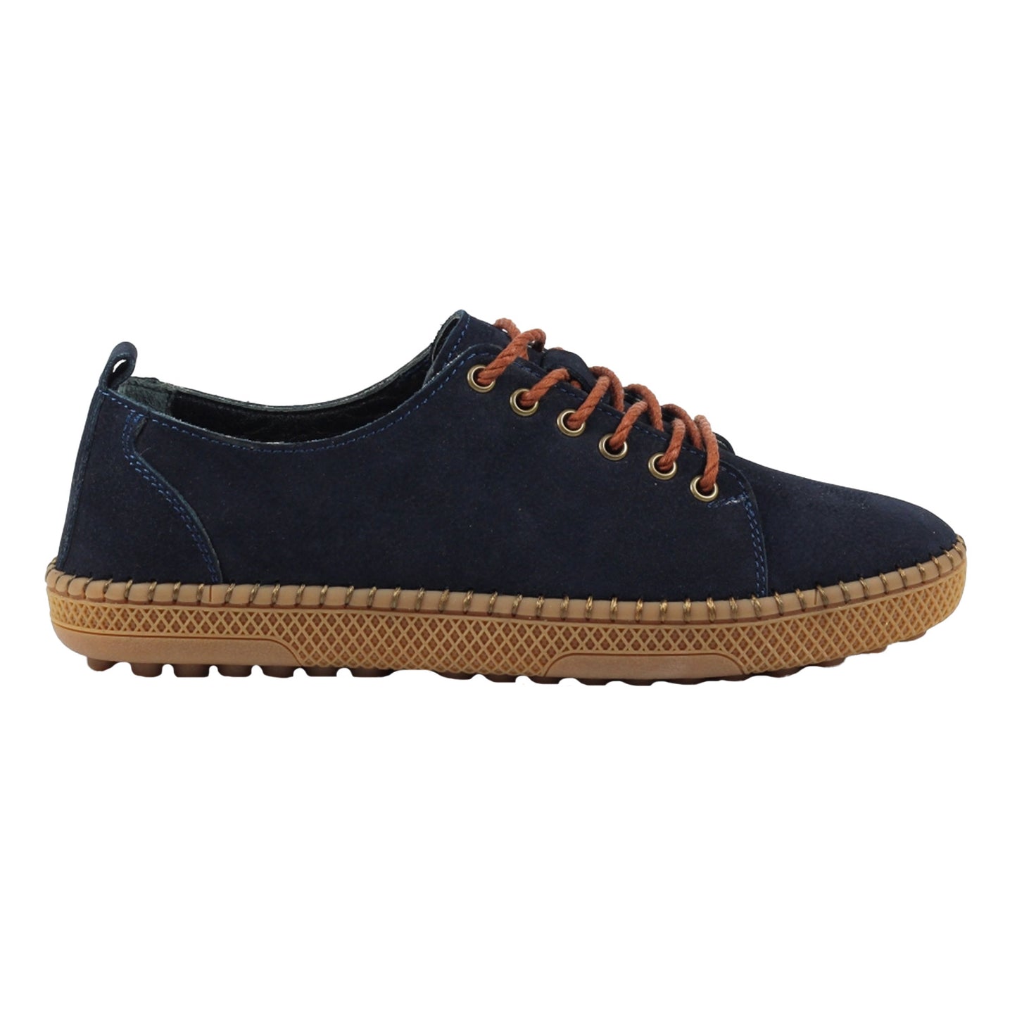 Blue - Side - Lazy Dogz Womens-Ladies Salvador Suede Shoes