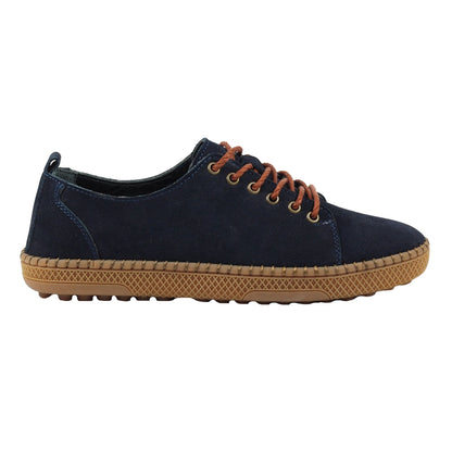 Blue - Side - Lazy Dogz Womens-Ladies Salvador Suede Shoes