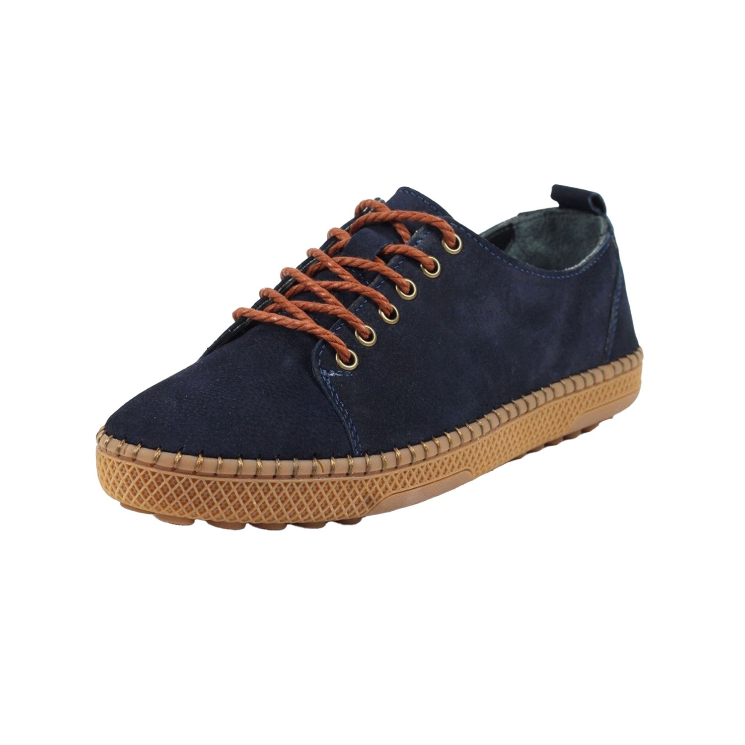 Blue - Pack Shot - Lazy Dogz Womens-Ladies Salvador Suede Shoes