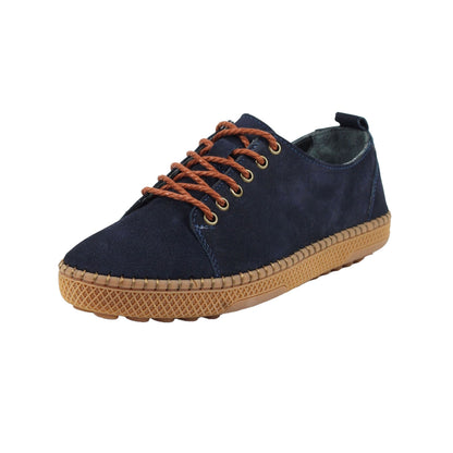 Blue - Pack Shot - Lazy Dogz Womens-Ladies Salvador Suede Shoes