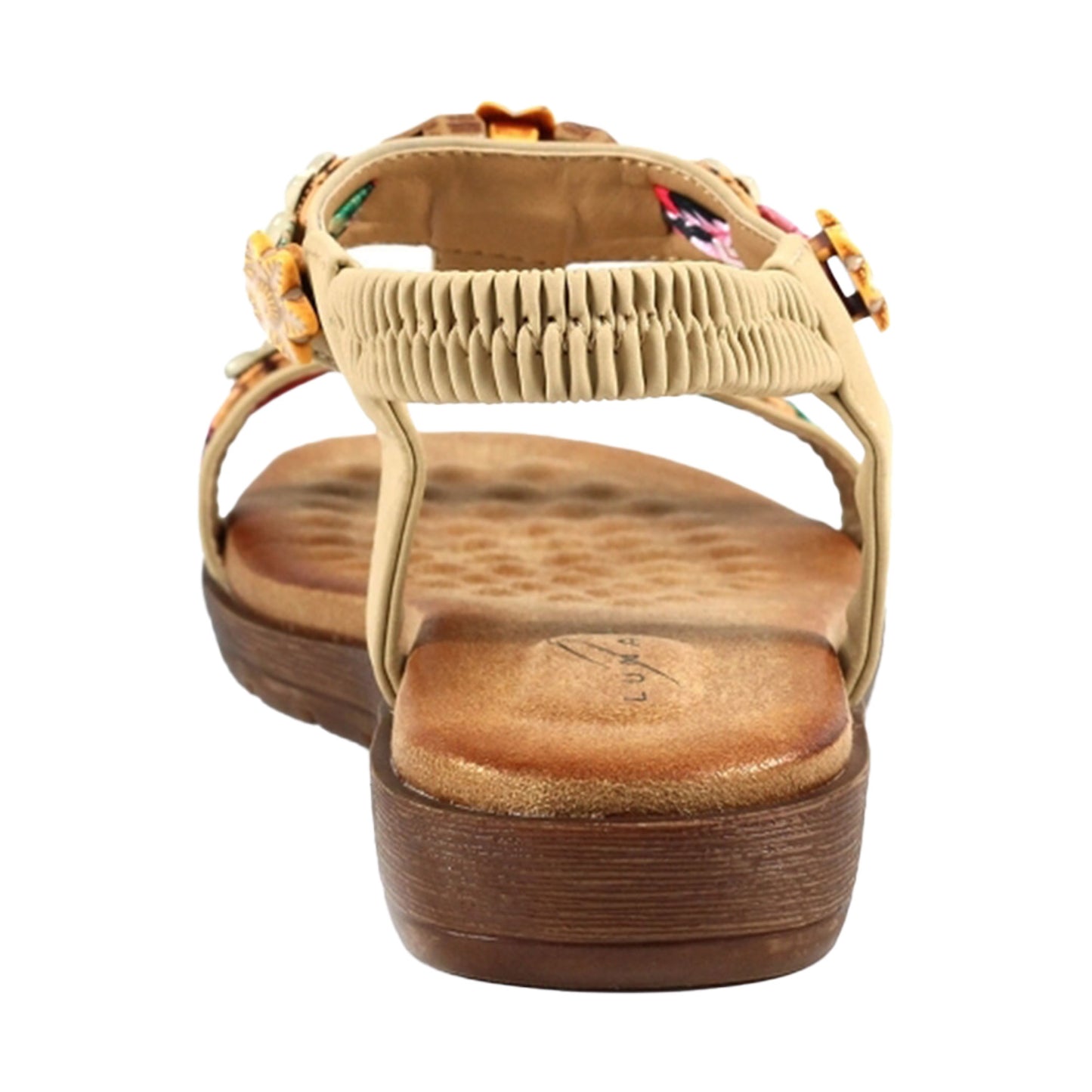 Beige - Back - Lunar Womens-Ladies Becca Sandals
