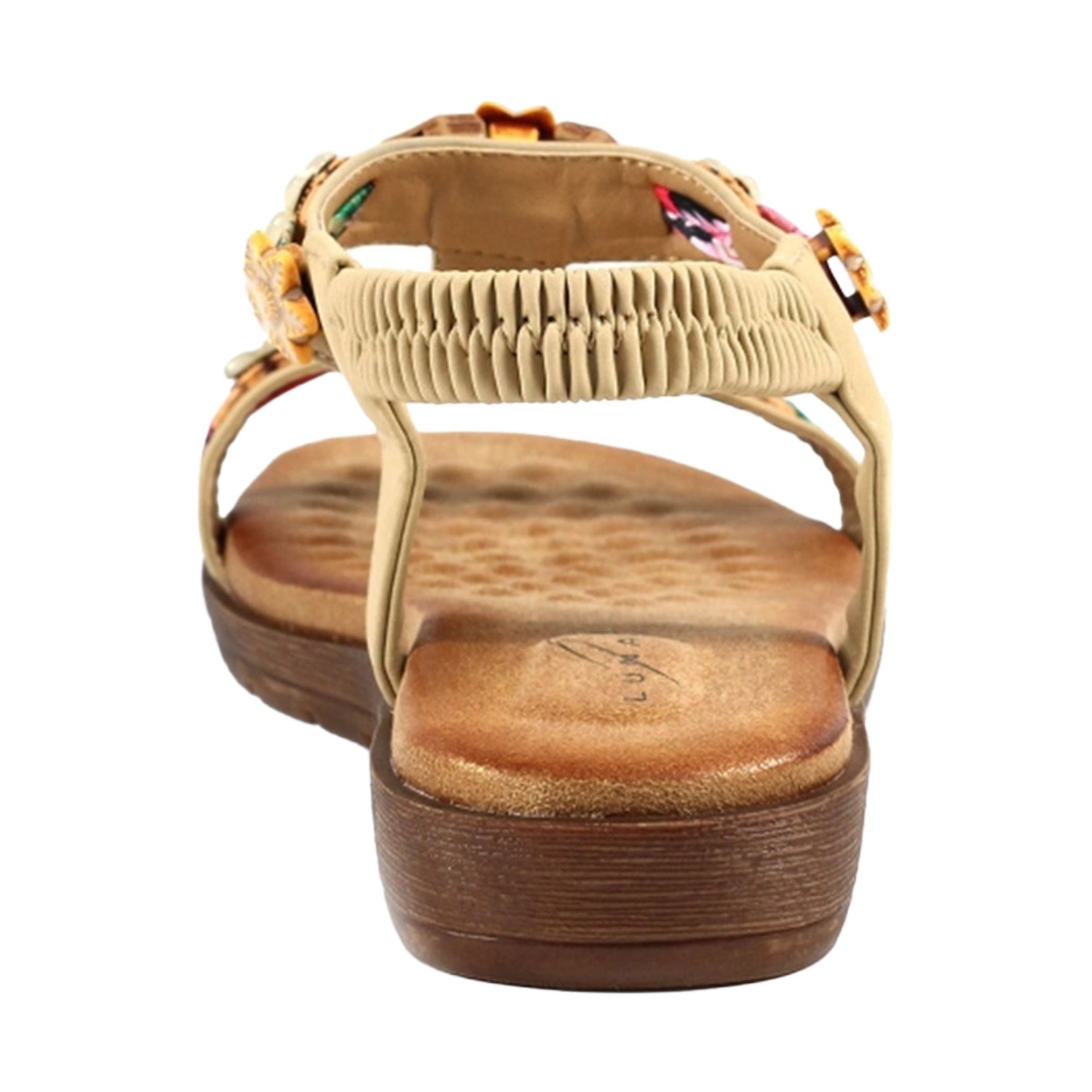 Beige - Back - Lunar Womens-Ladies Becca Sandals