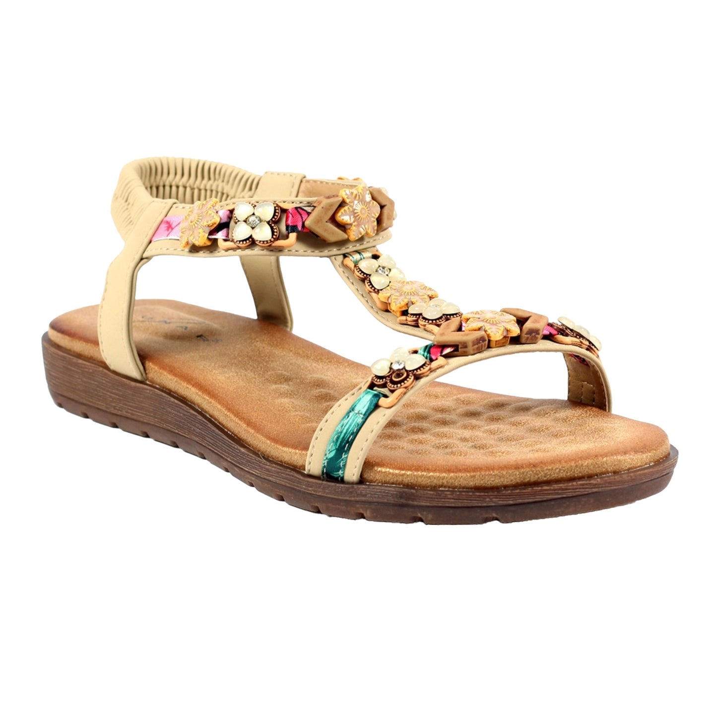 Beige - Front - Lunar Womens-Ladies Becca Sandals