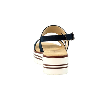 Blue - Back - Lunar Womens-Ladies Jocelyn Wedge Heel Sandals
