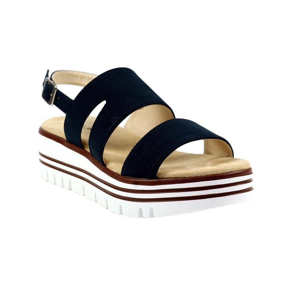 Blue - Front - Lunar Womens-Ladies Jocelyn Wedge Heel Sandals