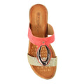 Coral - Side - Lunar Womens-Ladies Porto Wedge Heel Sandals
