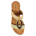 Beige - Lifestyle - Lunar Womens-Ladies Porto Wedge Heel Sandals