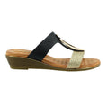 Black - Side - Lunar Womens-Ladies Porto Wedge Heel Sandals