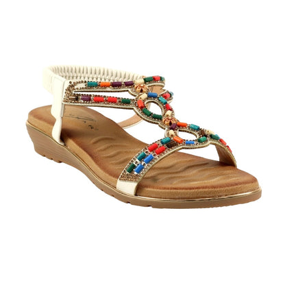 White - Front - Lunar Womens-Ladies Maxine Sandals