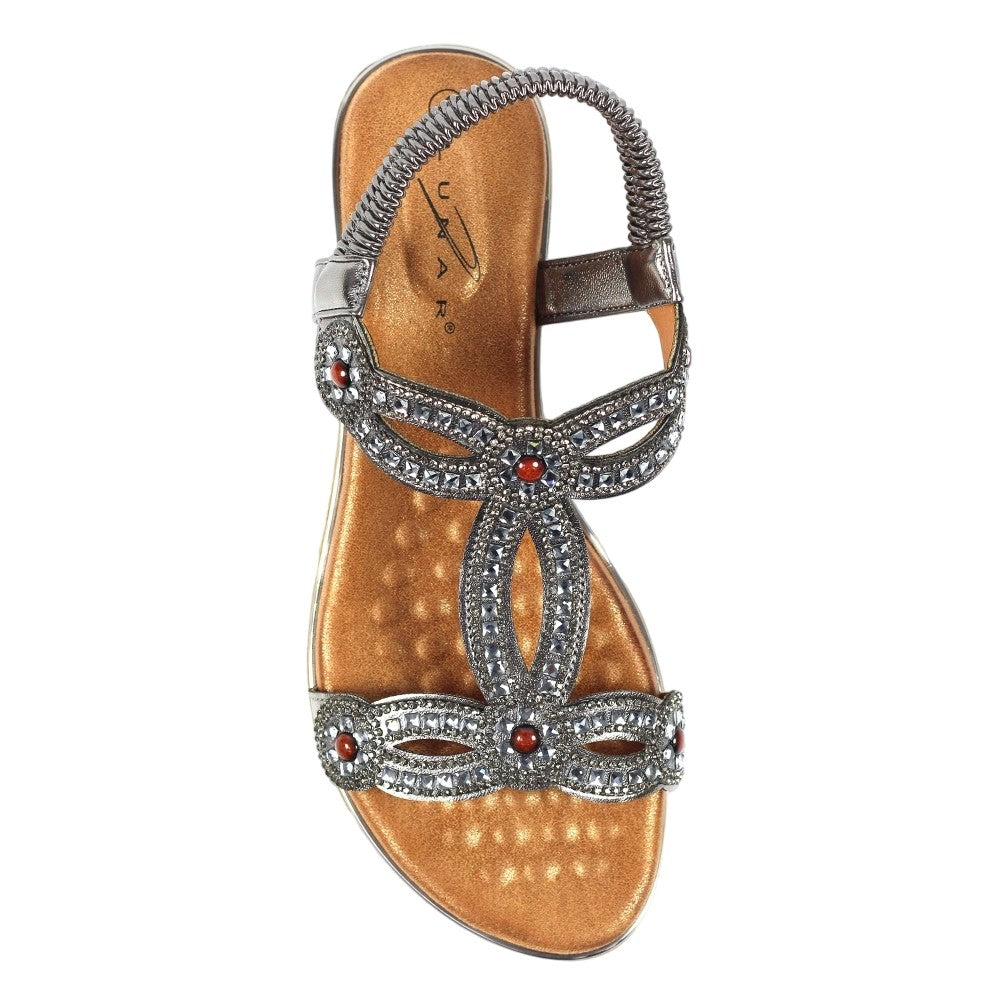 Pewter - Side - Lunar Womens-Ladies Marca Sandals