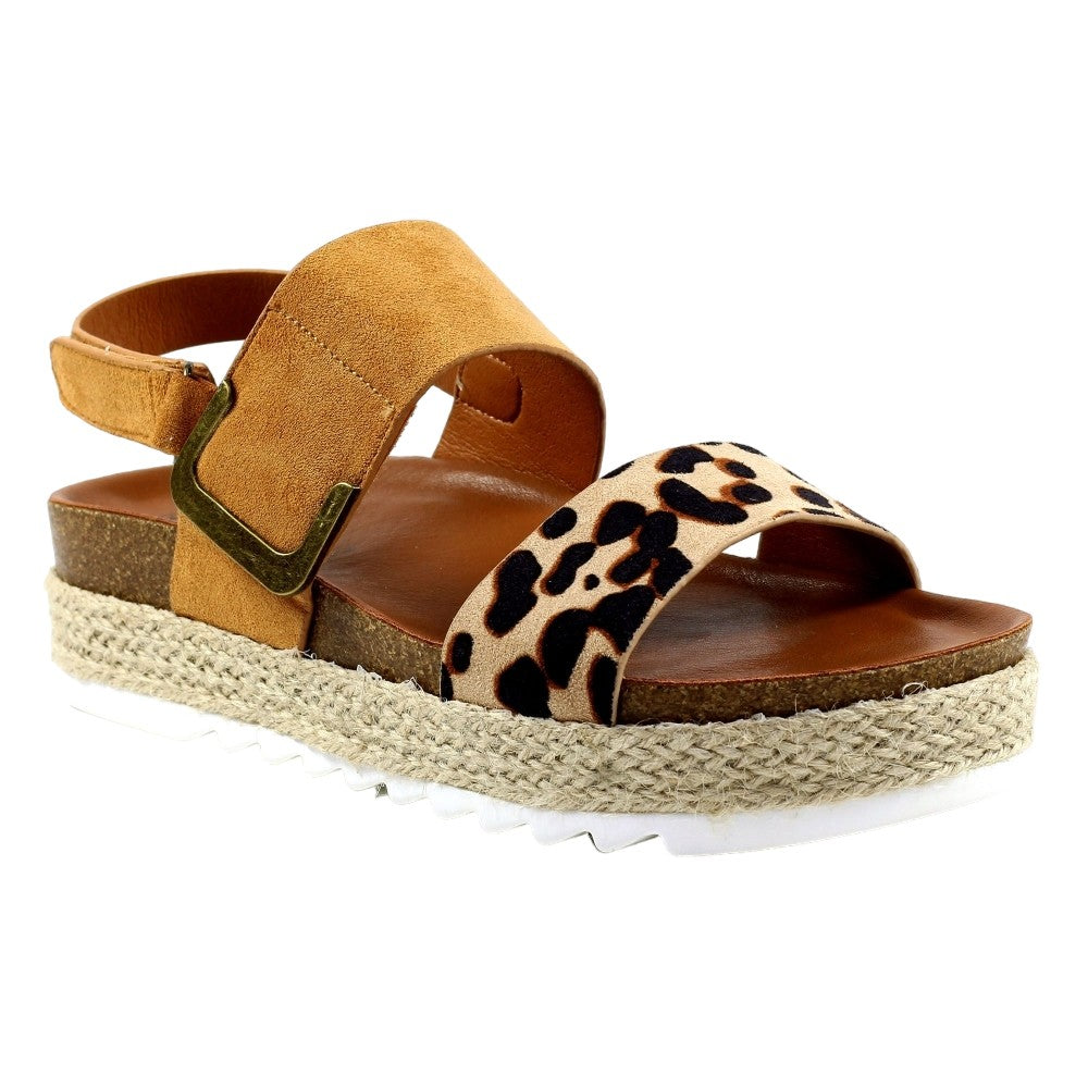 Tan - Front - Lunar Womens-Ladies Nessa Sandals