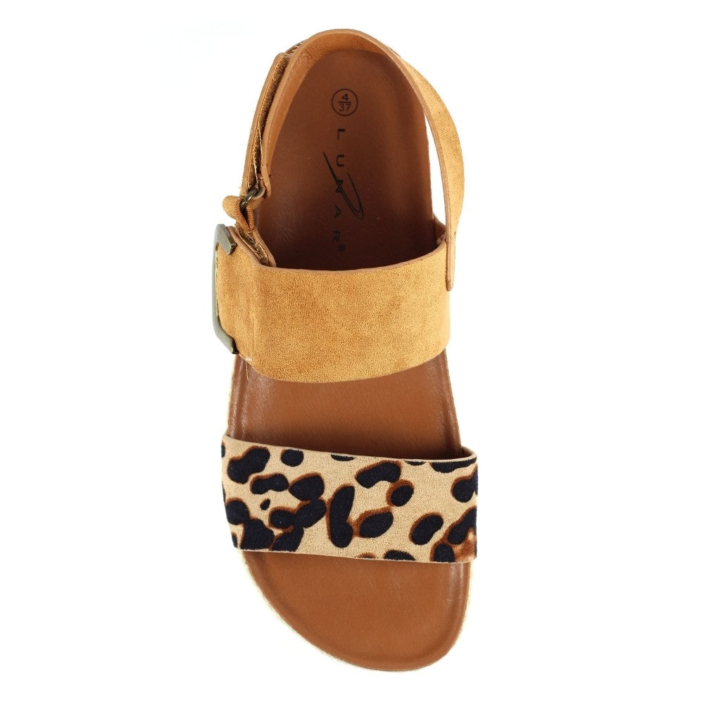 Tan - Side - Lunar Womens-Ladies Nessa Sandals