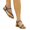 Navy - Front - Lunar Womens-Ladies Charlotte II Sandals