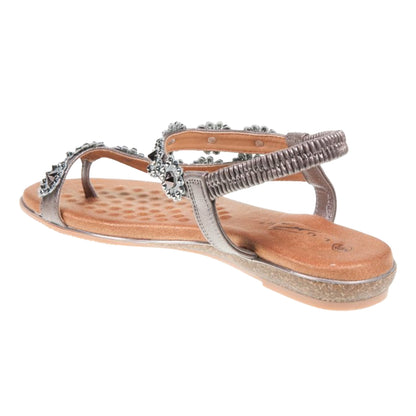 Pewter - Back - Lunar Womens-Ladies Charlotte II Sandals