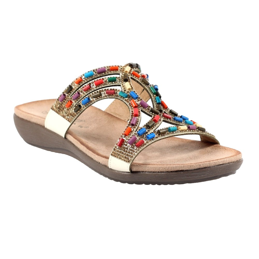White - Front - Lunar Womens-Ladies Chill II Sandals