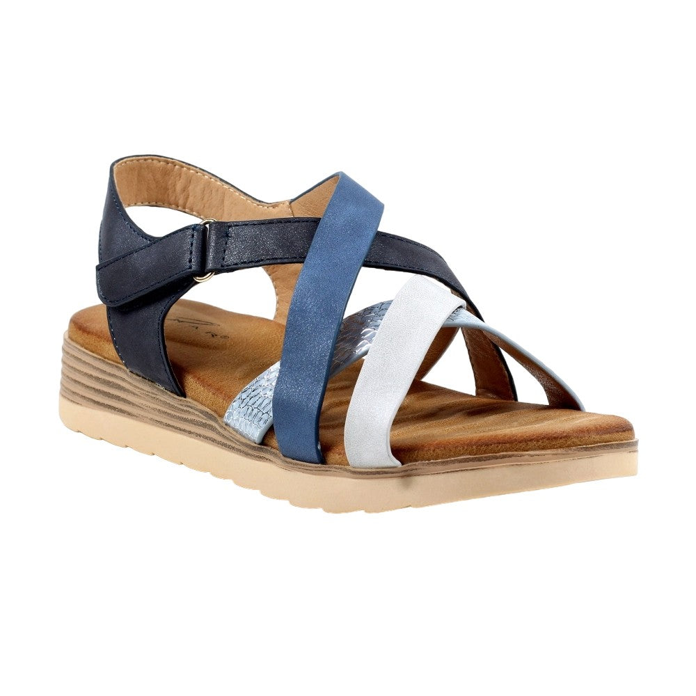 Blue - Front - Lunar Womens-Ladies Cayman Sandals