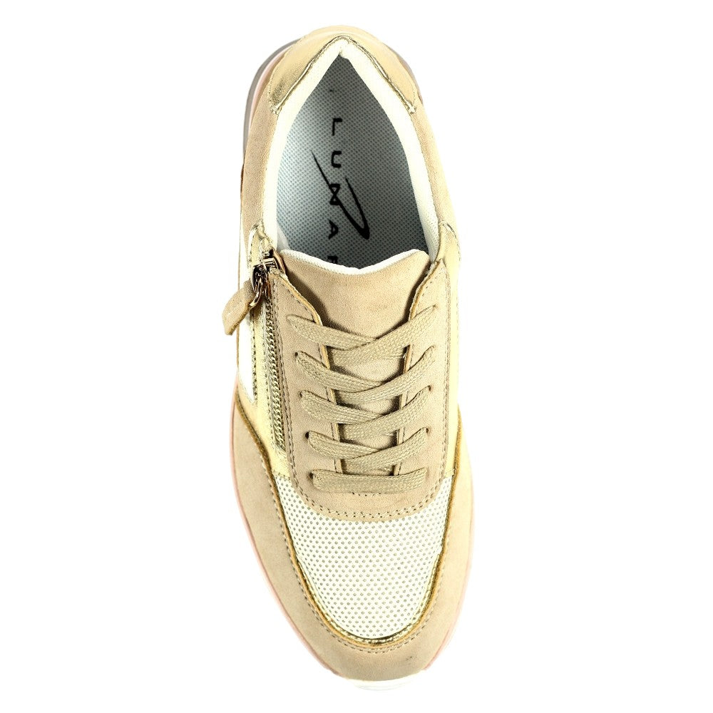 Beige - Lifestyle - Lunar Womens-Ladies Haller Suede Trainers