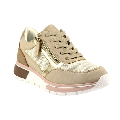 Beige - Front - Lunar Womens-Ladies Haller Suede Trainers