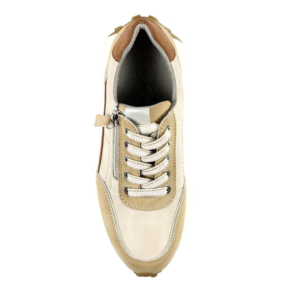 Beige - Lifestyle - Lunar Womens-Ladies Calvin Trainers