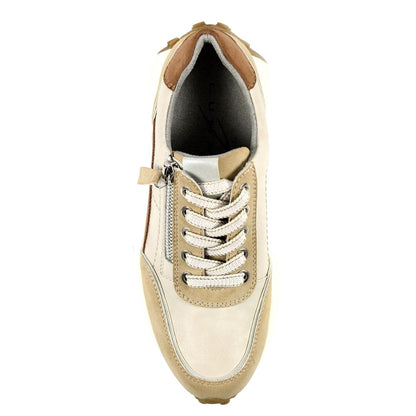 Beige - Lifestyle - Lunar Womens-Ladies Calvin Trainers