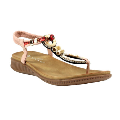 Pink - Front - Lunar Womens-Ladies Bunton Sandals