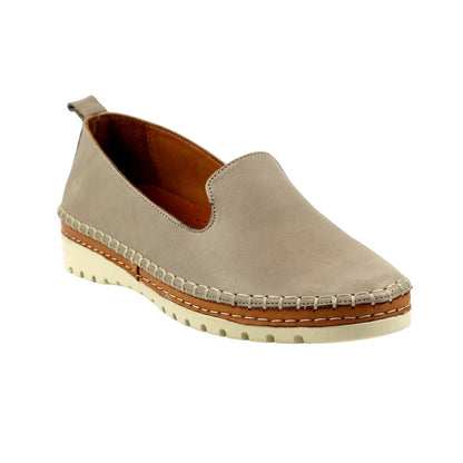 Stone - Front - Lunar Womens-Ladies Kenley Leather Shoes