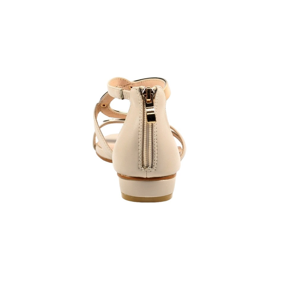 Beige - Back - Lunar Womens-Ladies Girona Sandals