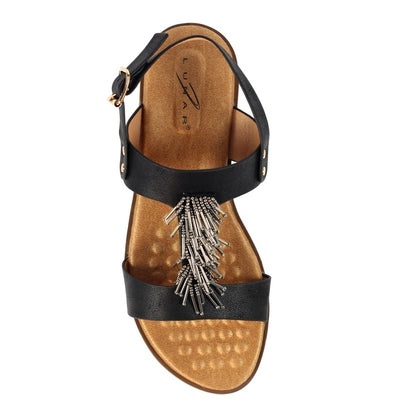 Black - Side - Lunar Womens-Ladies Eccles Sandals