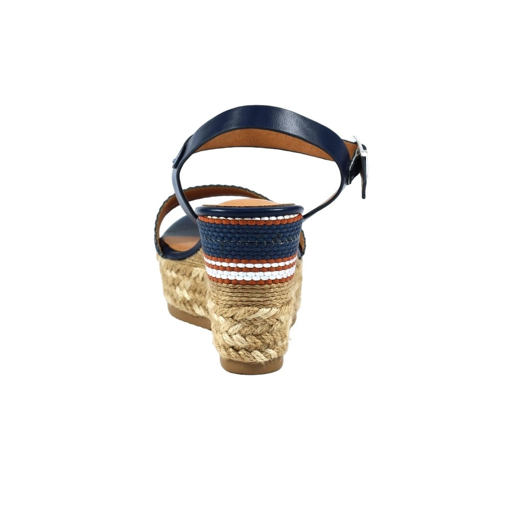 Blue - Back - Lunar Womens-Ladies Alicante Wedge Sandals