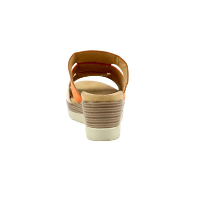 Tan - Back - Lunar Womens-Ladies Jolo Wedge Sandals